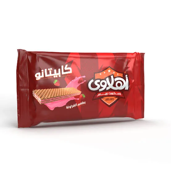 بسكويت اهلاوي كابيتانو ويفر فراولة 5 ج